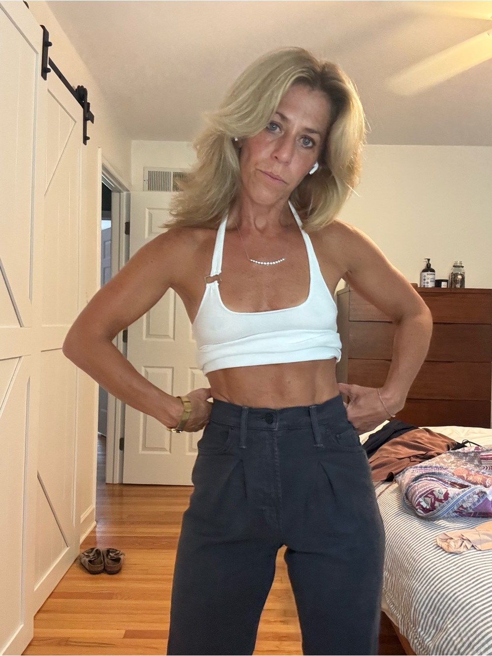Mother Denim high waisted size 23 ankle length charcoal grey pleated front - Picture 3 of 4